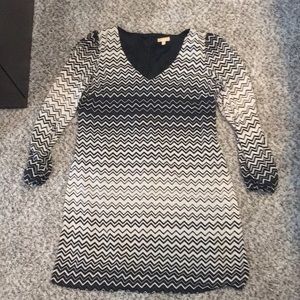V-Neck Chevron Dress